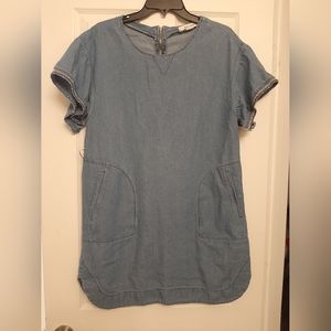 basic house denim dress size medium scoop neck, oversized fit